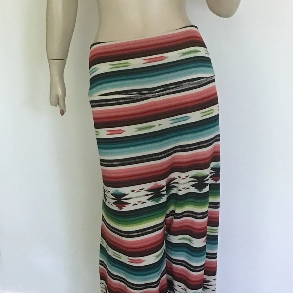 NEW Double D Ranch Colorful Serape Stripe Wide Leg Palazzo Western Pants 2X - Picture 2 of 4